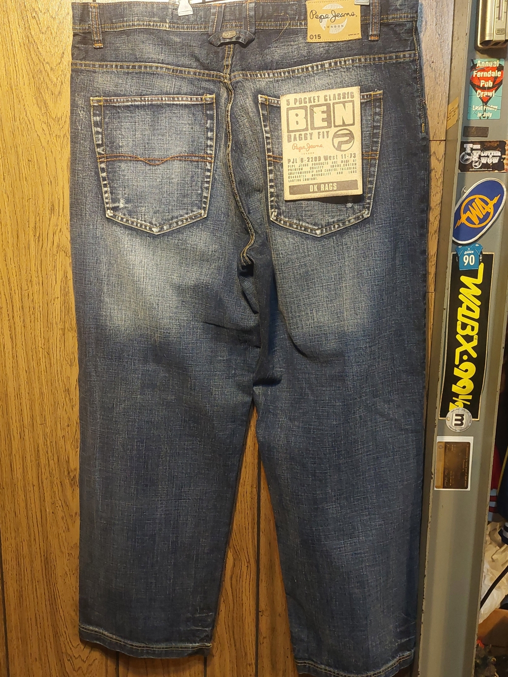 Pepe Jeans Dark Blue Ben Baggy Fit Men's Jeans 42x32 New Skater Y2K Vintage - Picture 6 of 11